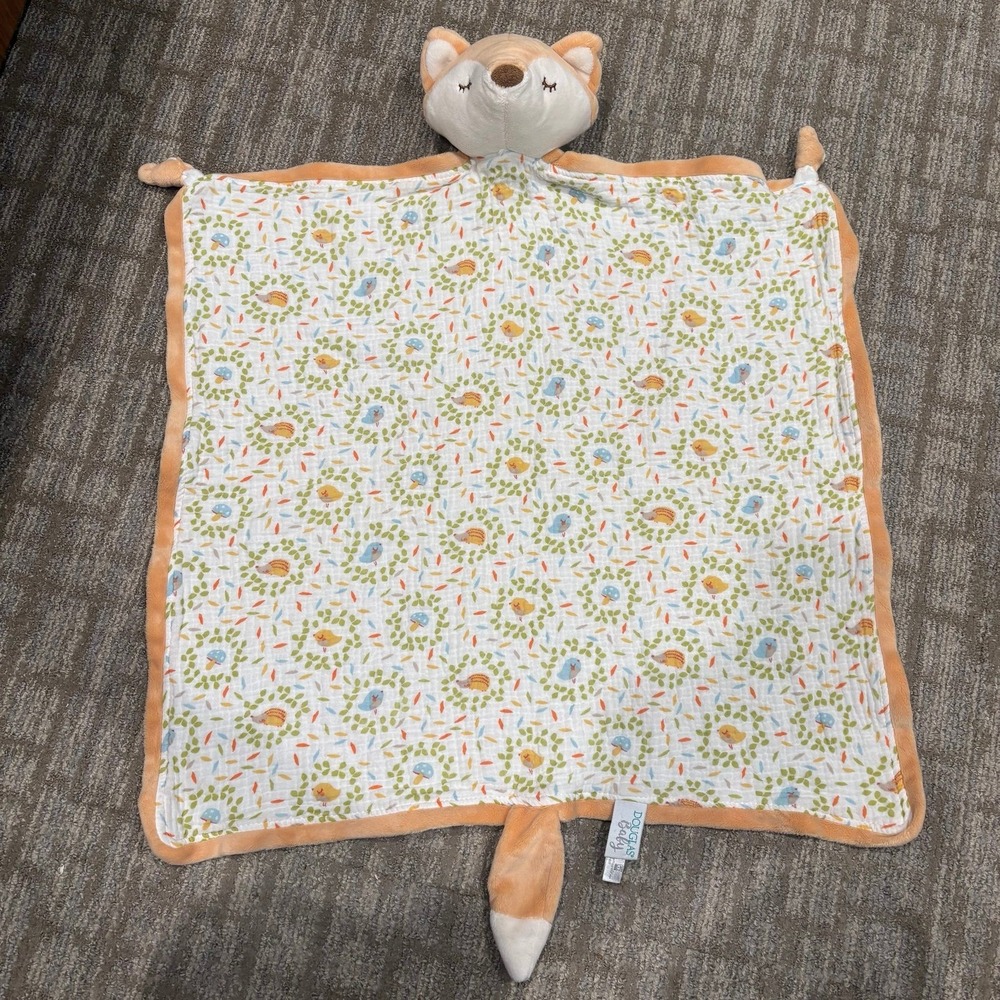 Douglas Baby Orange Fox Security Blanket Lovey Extra Large Muslin Cotton 20"